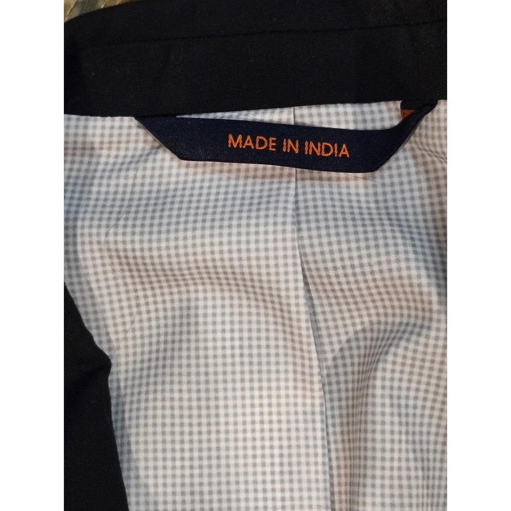 Egara Mens Skinny Fit Stretch Blazer‎ Jacket Black 36 Short Two Button Prom